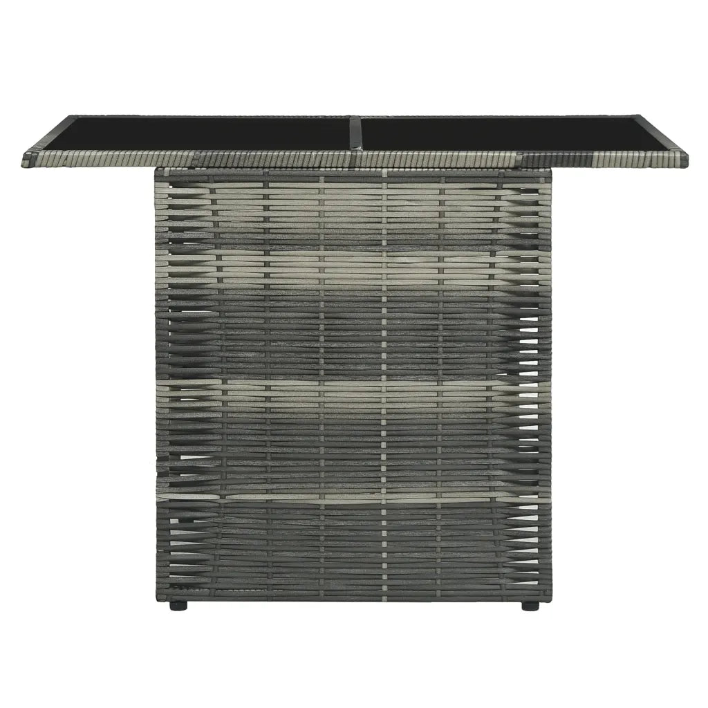 Set da Bistrot 3 pz | Set Salotto da Giardino con Cuscini in Polyrattan Grigio