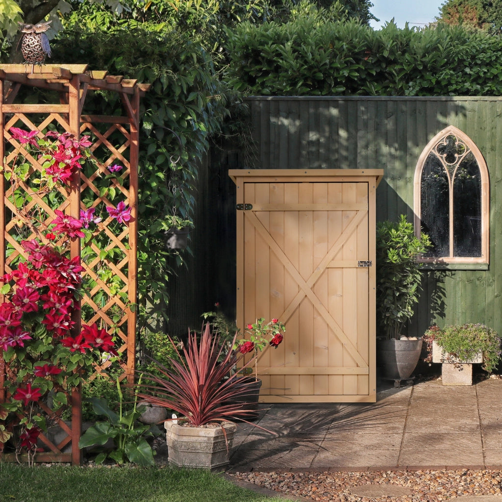 Armadio da giardino in legno per esterno con 2 ripiani ¨C zephmum ¨C 75x56x115cm