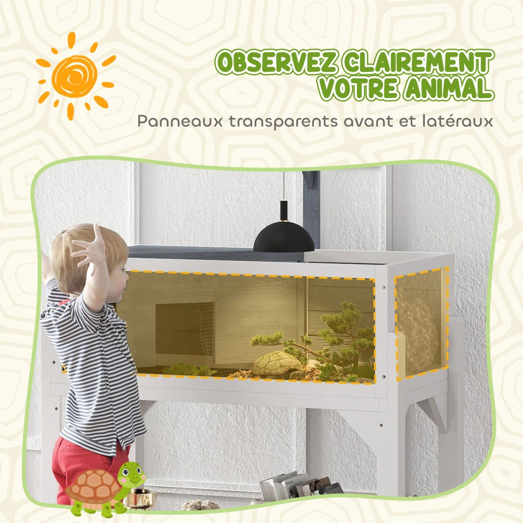 Terrario per Tartarughe ¨C zephmum ¨C Grigio 84.5x47.5x90 cm
