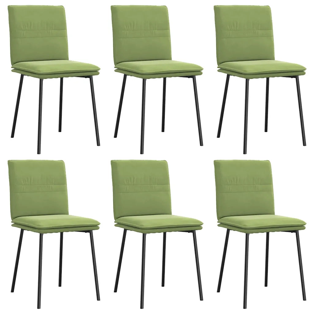 Sedie da Pranzo Girevoli 6 pz Verde Chiaro in Velluto 3315617