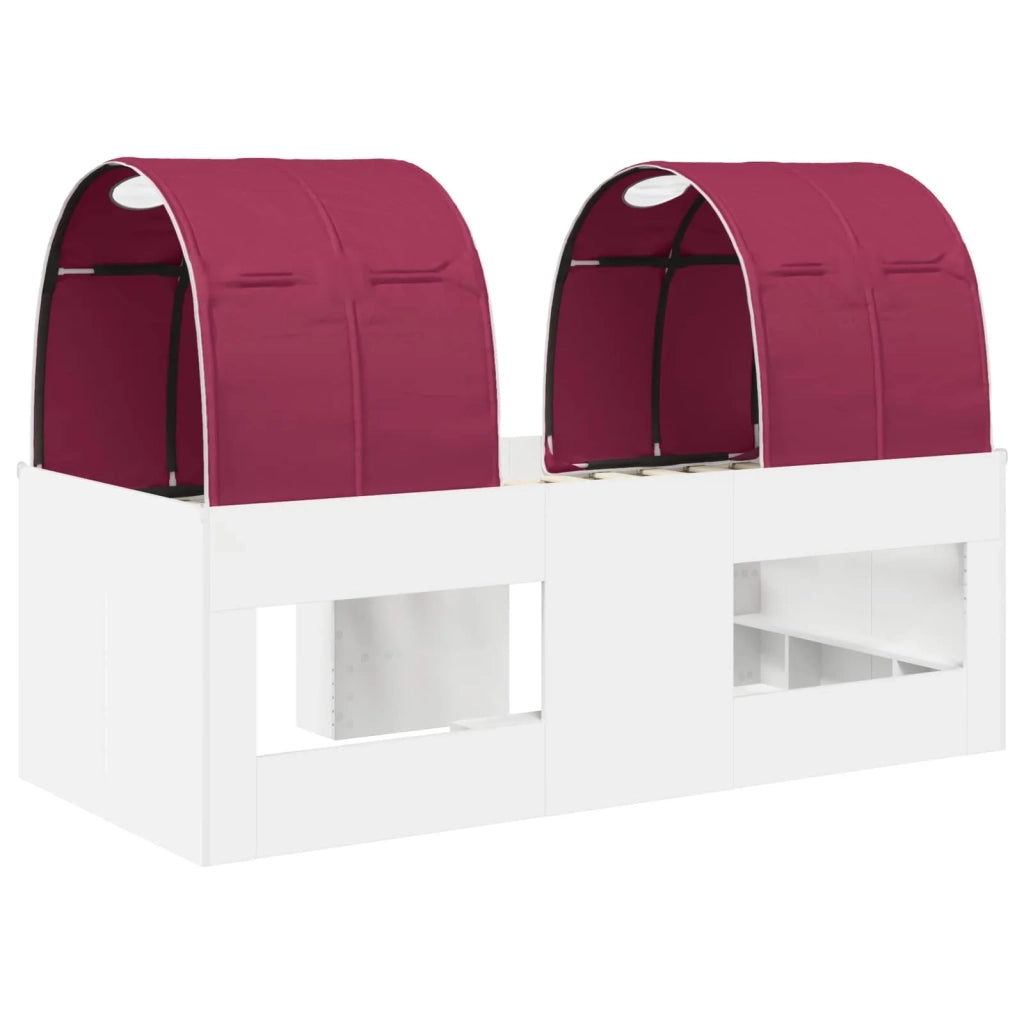 Letto con Tunnel 3 pz Bianco e Rosso Legno ingegnerizzato 3423573