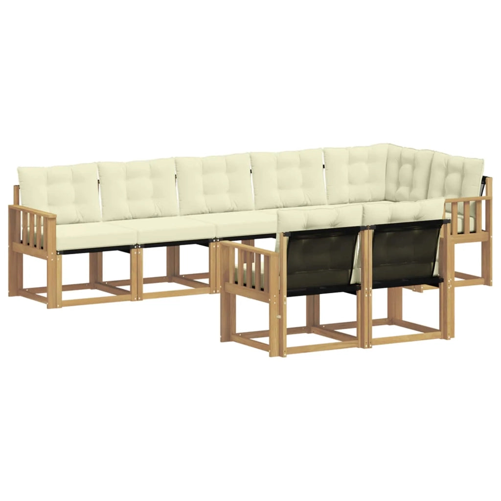 Set di divani da esterno 8 pz Bianco e Crema 3389592