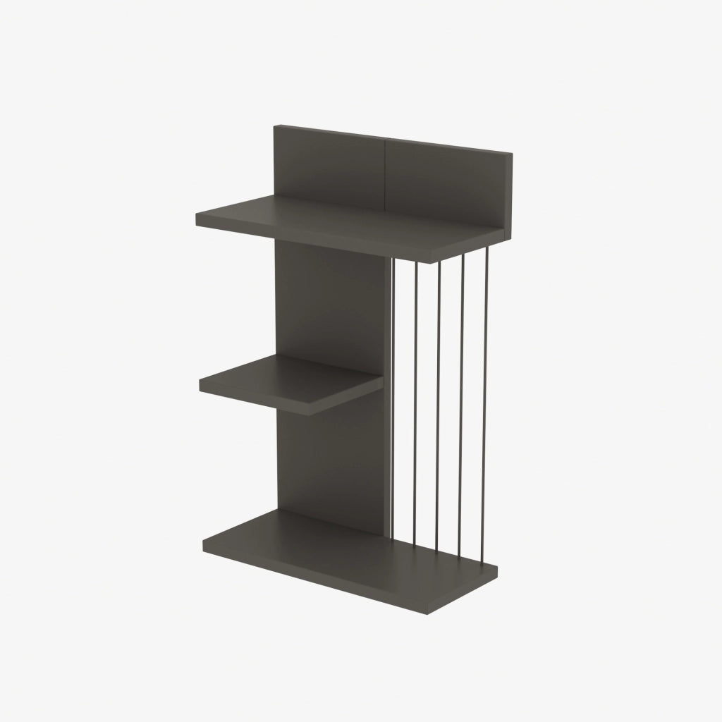 Scaffale da parete in legno "Kinik" - 40 x 19 x 60 cm - Grigio antracite