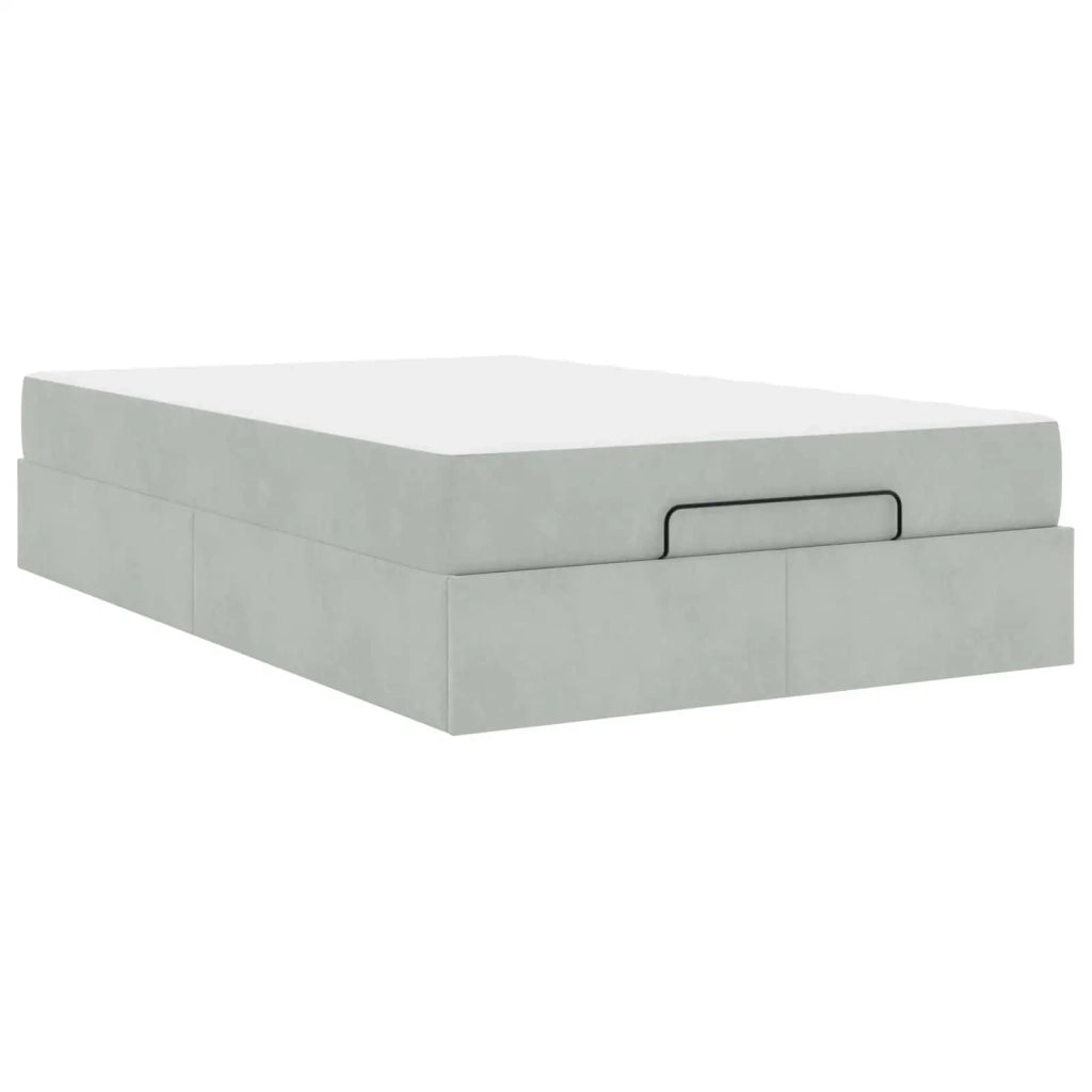 Struttura letto con materasso 2 pcs Grigio chiaro Velluto