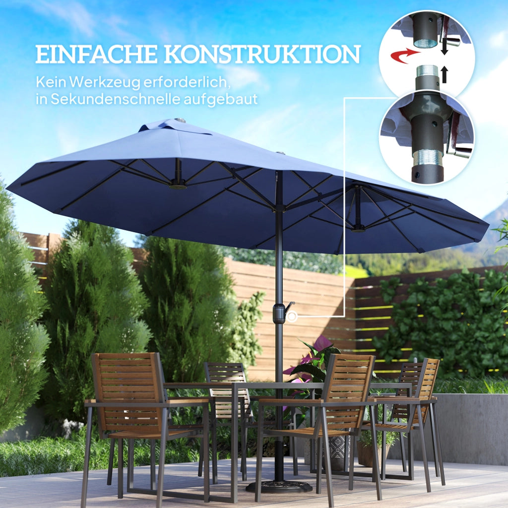 Sonnenschirm da balcone con manovella ¨C zephmum ¨C 455x265 cm, blu