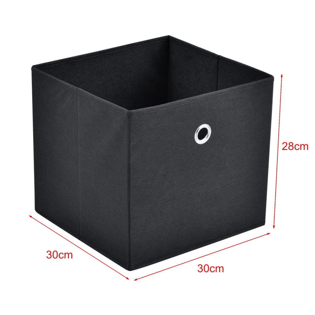 Set di 10 scatole portaoggetti in tessuto non tessuto 28 x 30 x 30 cm nero 03_0006547