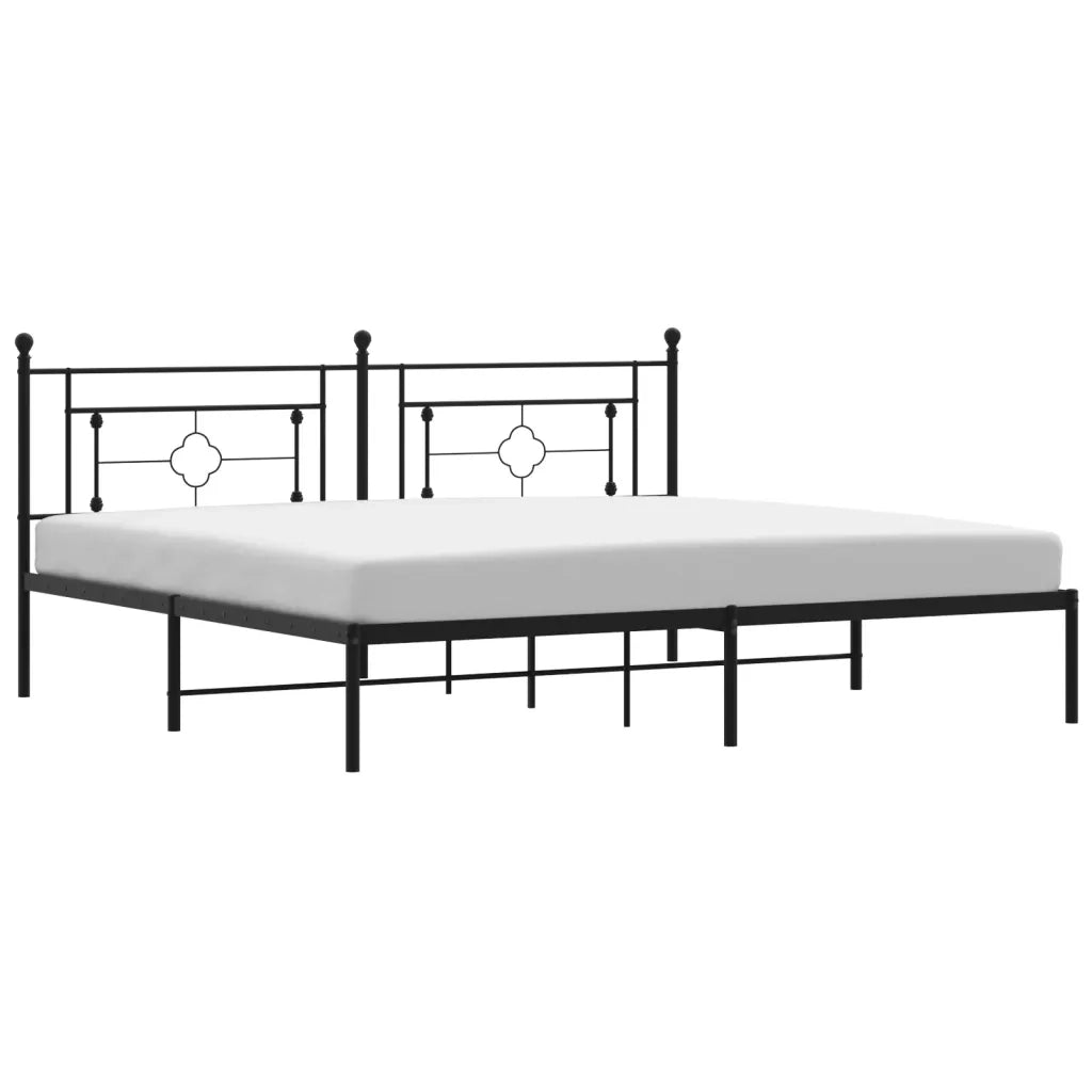 Giroletto con Testiera in Metallo Nero 200x200 cm 374346