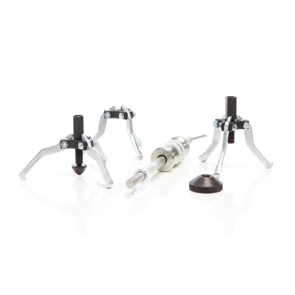Set 5 pezzi estrattori a 3 bracci per cuscinetti interni ed esterni con martello scorrevole