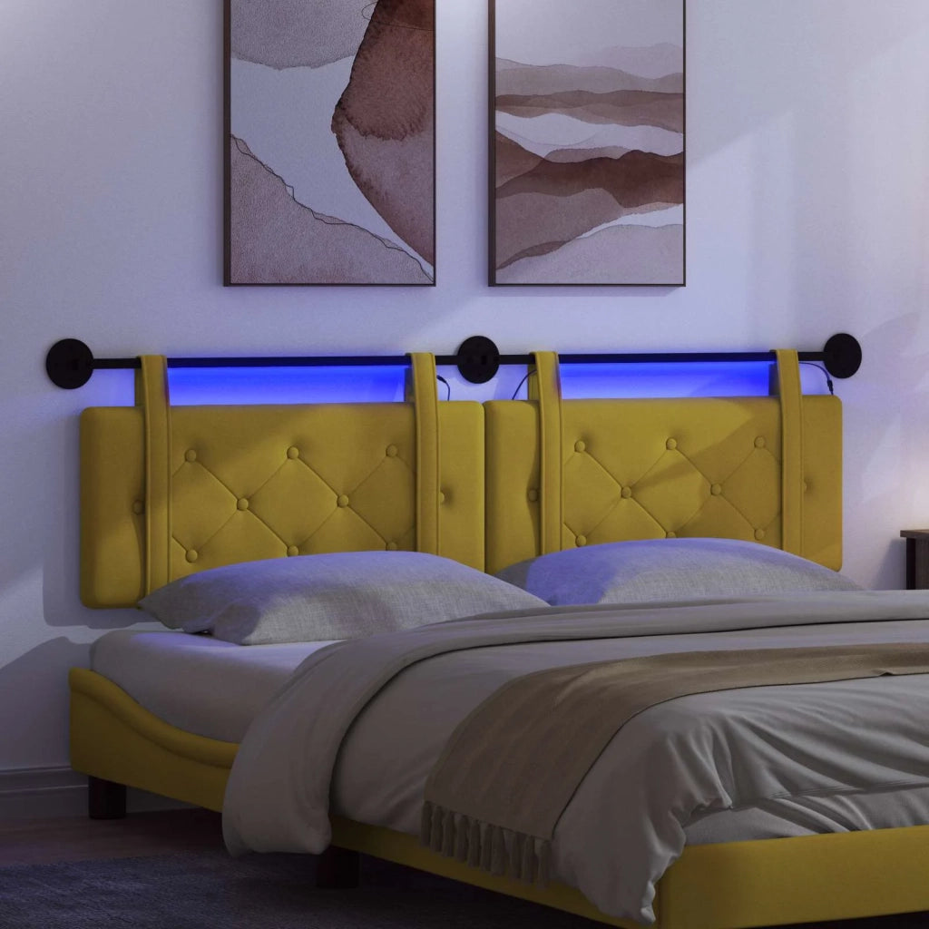 Testiera sospesa Con luce LED Giallo Velluto