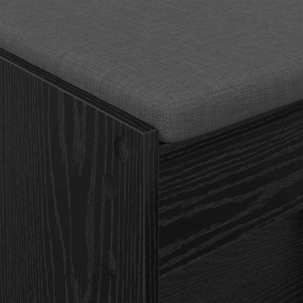 Panca per ingresso con cuscino Rovere Nero 63 x 38 x 45 cm