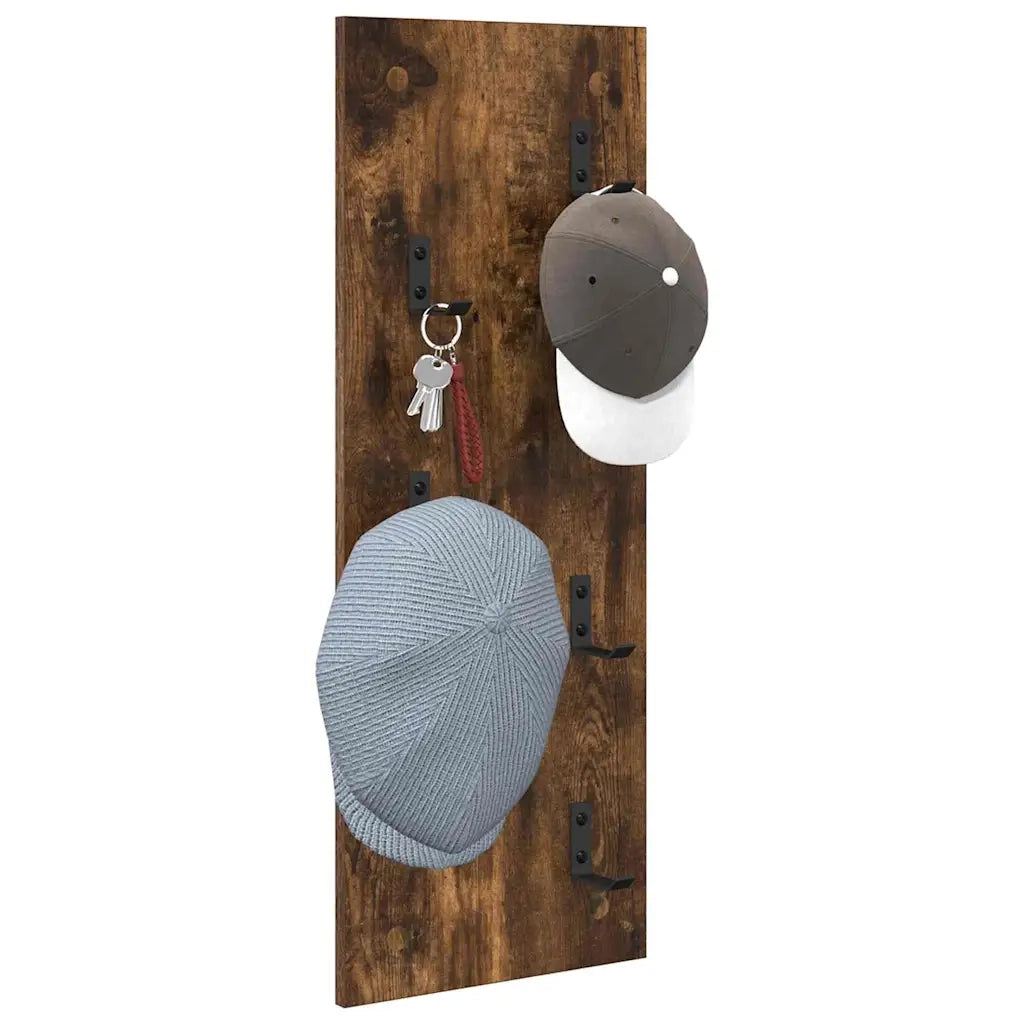 vidaXL Appendiabiti a muro Rovere fumo 30 x 1.5 x 80 cm