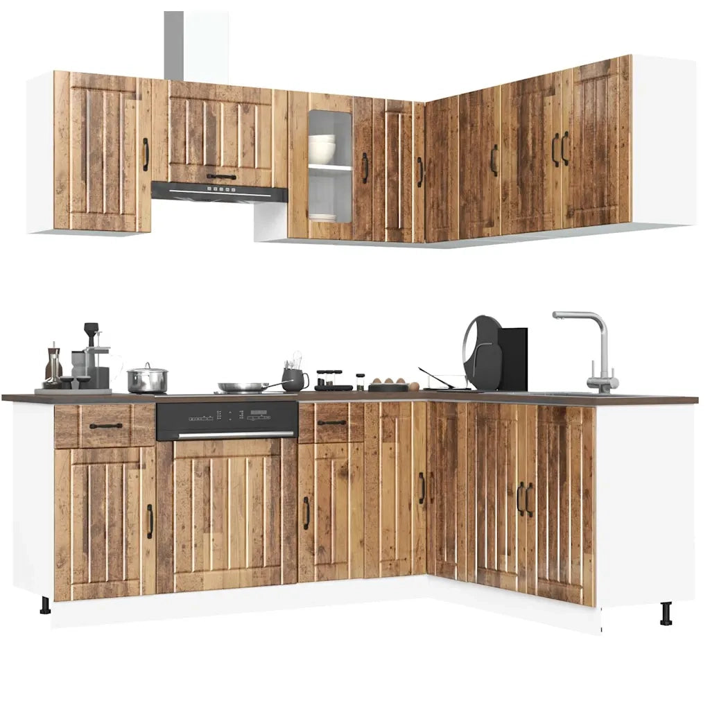 Set Mobili da Cucina 11 pz Kalmar Legno Vecchio in Truciolato