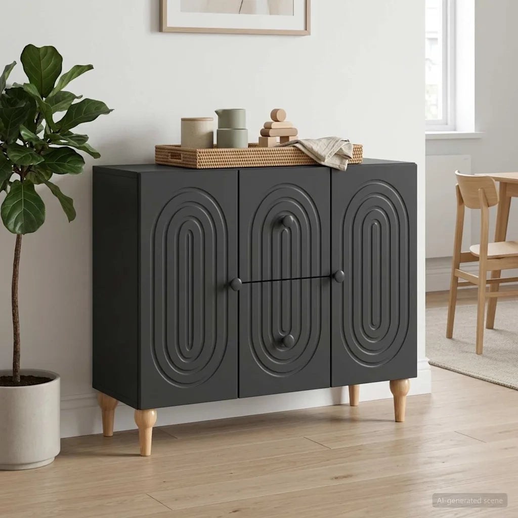 Mobile TV Nero 89 x 34,5 x 60 cm Legno ingegnerizzato 894196