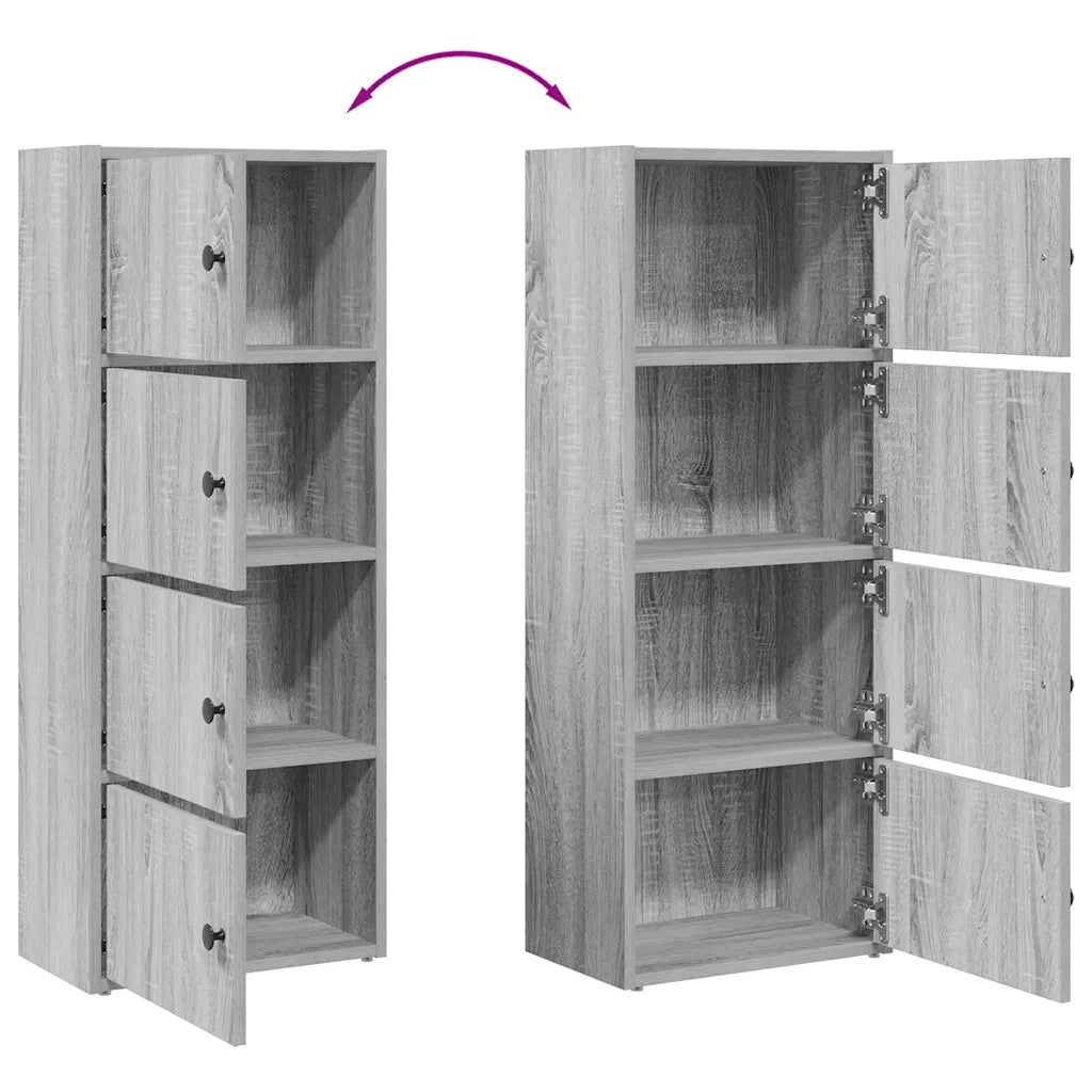Libreria-Scaffale per Libri-Mobile di Stoccaggio Grigio Sonoma 40x24x102 cm in Legno Multistrato