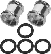 Adattatore per rubinetto - Acciaio - 2 Set 24Mm a 22Mm - Estensione - Argento - Connettore di illuminazione - Adatto per cucina e bagno - Incluso...