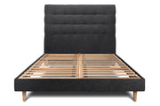 Letto 140x200 cm con testata imbottita - Tessuto Tela opaca