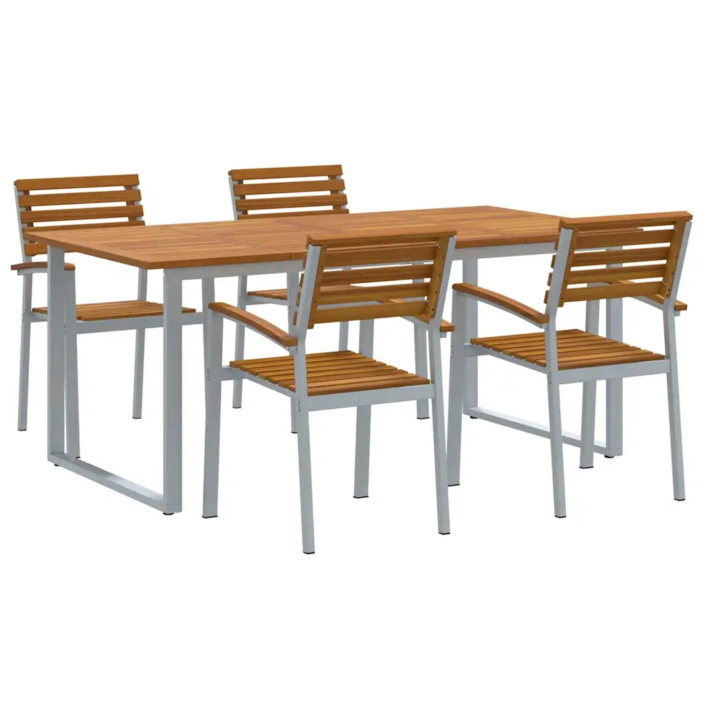 Set da Pranzo per Giardino 5 pcs Grigio 3284347