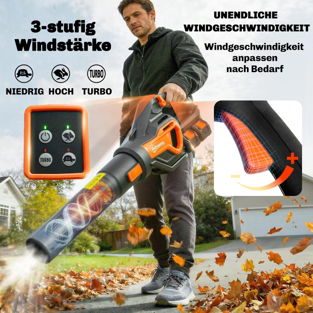 Soffiatore Foglie Senza Filo 20V con Batteria 2x4.0Ah e Caricatore ¨C Minimal ¨C Grigio