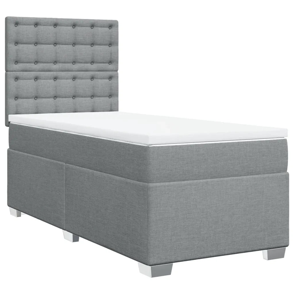 Giroletto a Molle con Materasso Grigio Chiaro100x200 cm Tessuto 3290413