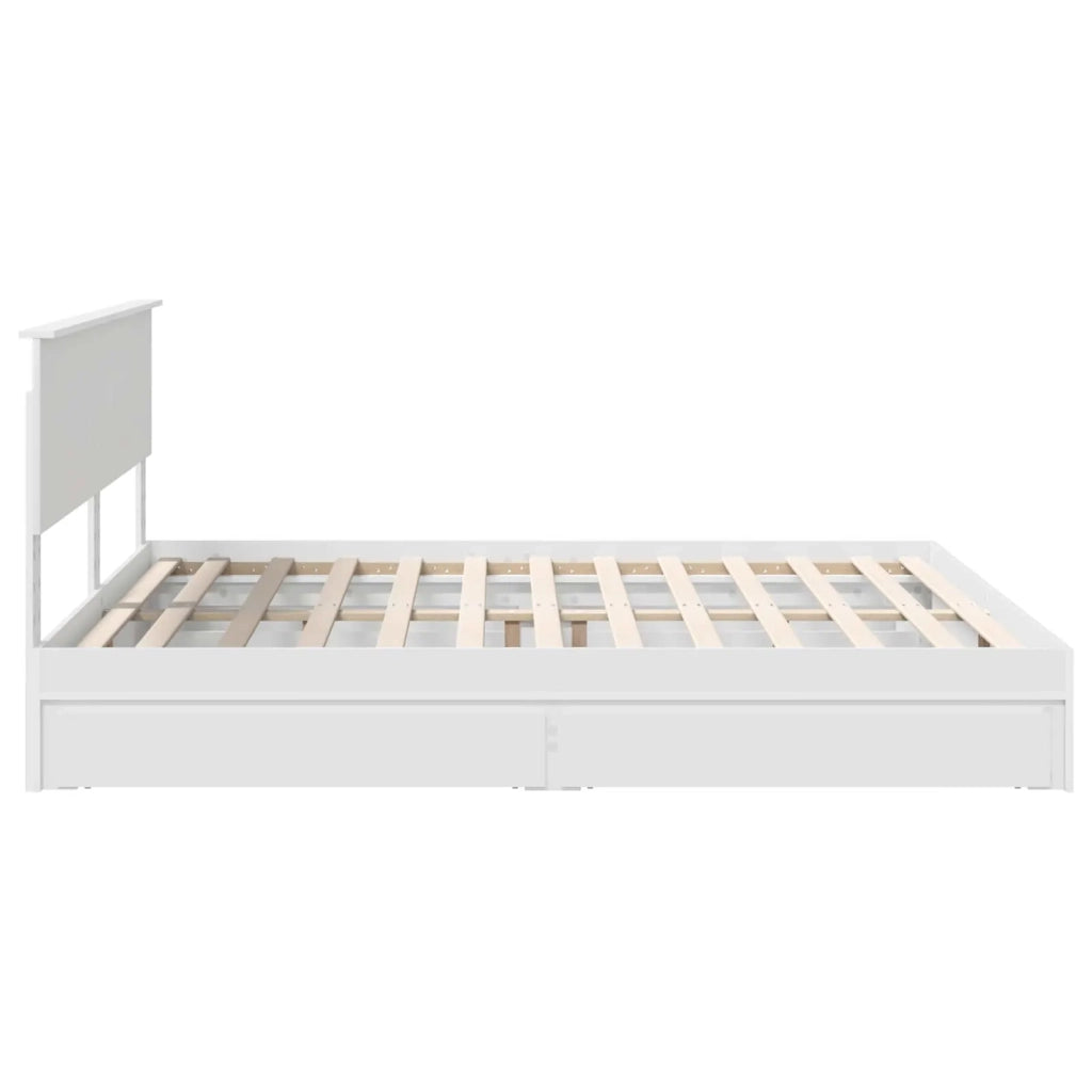 Letto con Contenitore Bianco 180 x 200 cm Legno multistrato 3408431