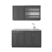 Cucina monoblocco Fame-Line Oro-antracite rustico/Antracite 140 cm, PL Marmo Vicco
