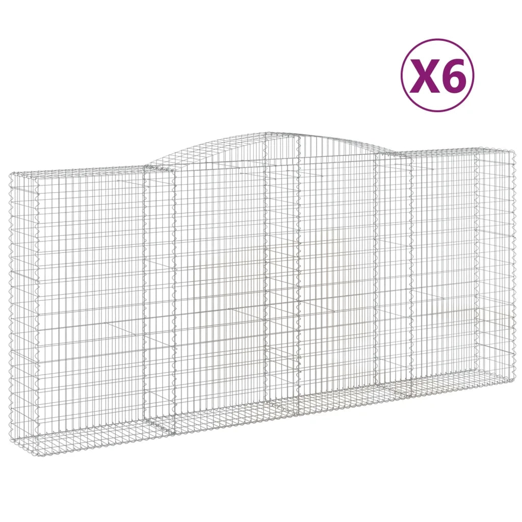 Cesti Gabbioni ad Arco 6 pz 400x50x180/200 cm Ferro Zincatocod mxl 125073