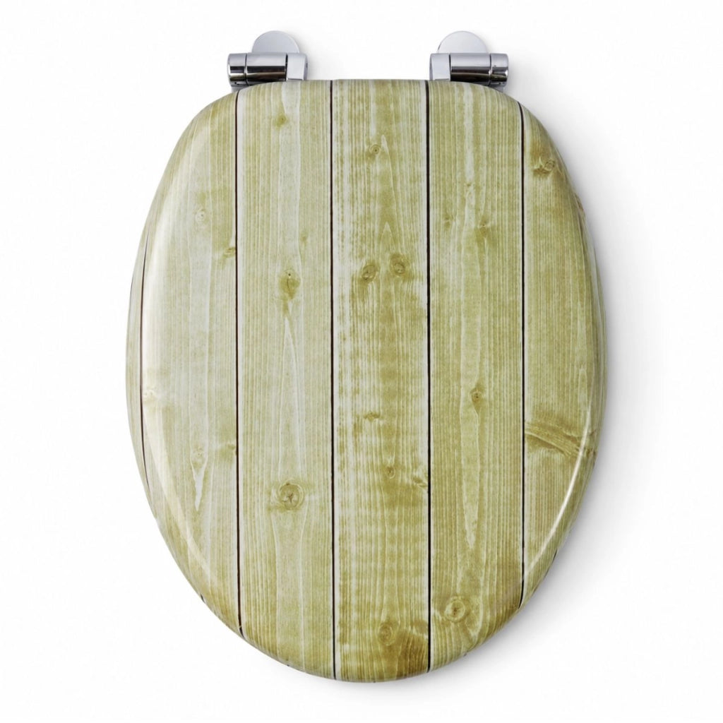 Sedile wc copri vater universale frizionato fantasia in mdf chiusura rallentata *** fantasia wood, confezione 1