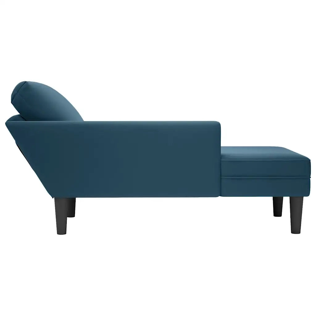 Sdraio con Cuscino e Bracciolo Destro in Velluto Blu CFW8233790