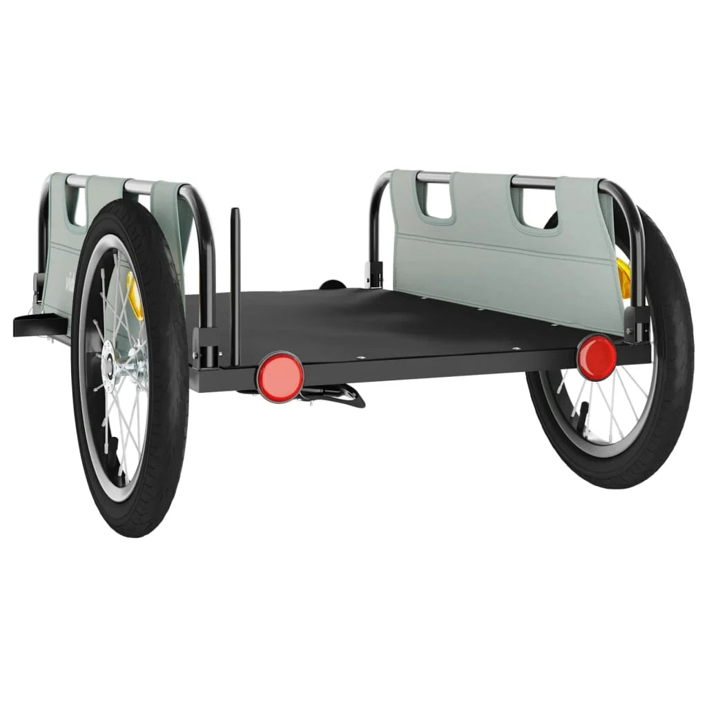 Rimorchio per trasporto biciclette tessuto Oxford ferro grigio 02_0044395
