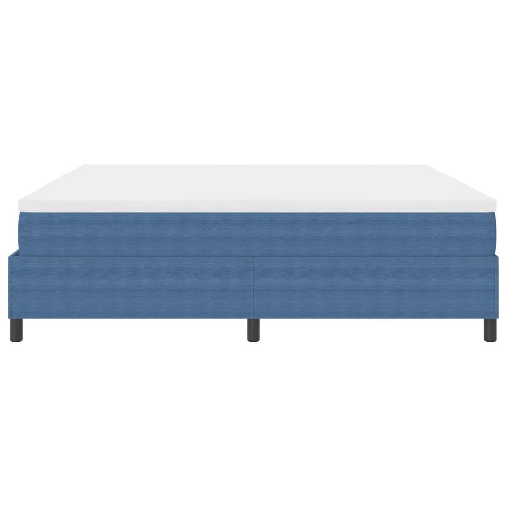 Letto a molle Blu e Bianco 200 x 200 cm Tessuto in Cords 3337485