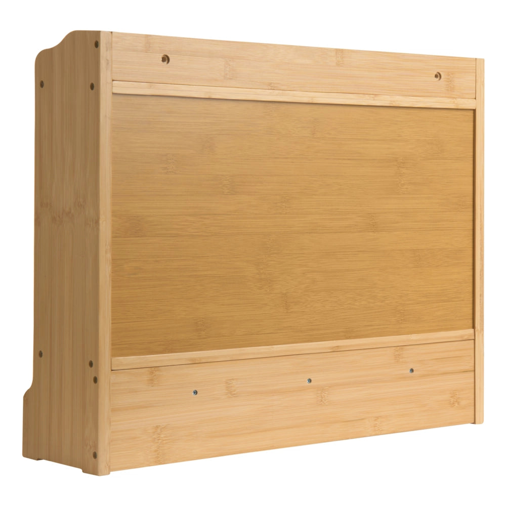 Scaffale portapiatti in bambù marrone chiaro da parete con ganci per tazze Ripiano da cucina Accessori da cucina in stile rustico
