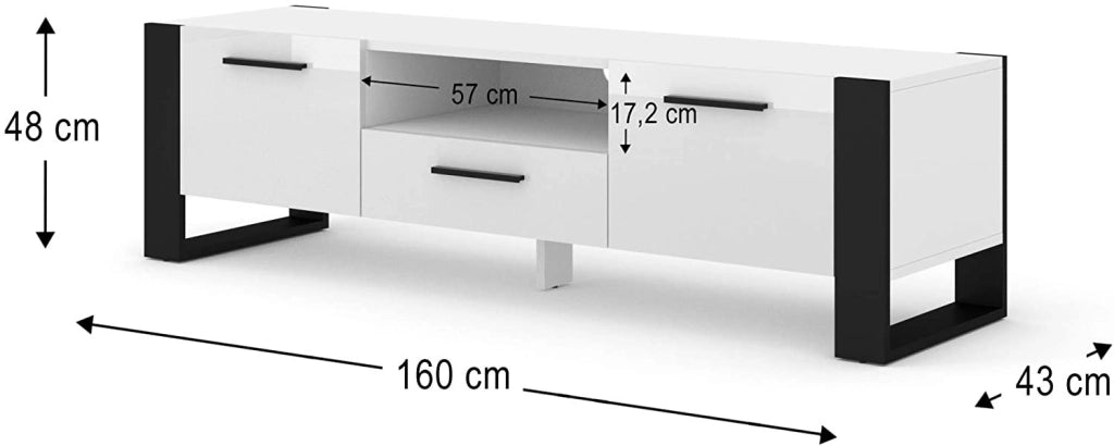 ARMADIO TV NUKA 160 BIANCO OPACO