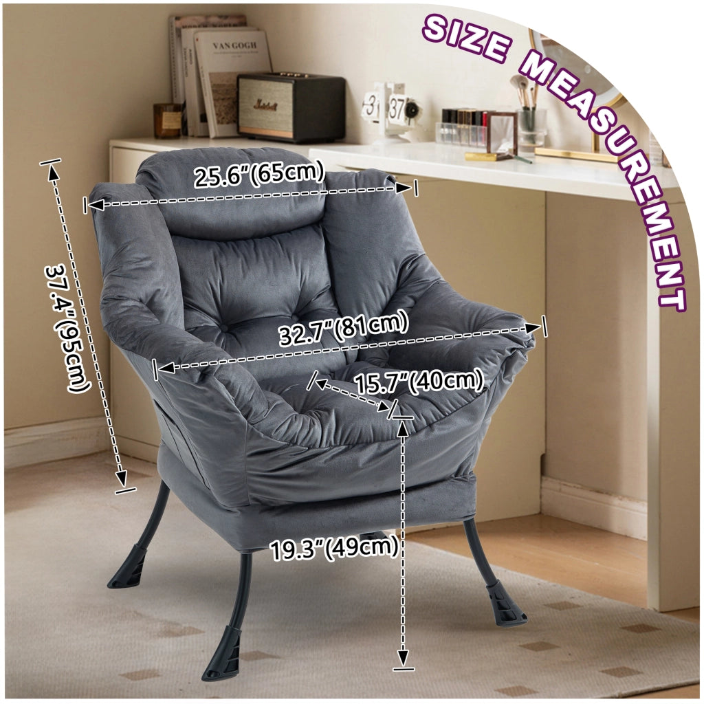 POLTRONA Relax con Struttura in Metallo, Grigio Scuro