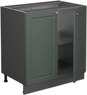 Mobile lavello cucina Fame-Line, Verde-oro Country House, 80 cm con ripiano, PL Antracite, per la combinazione con altri moduli della serie Fame-Line