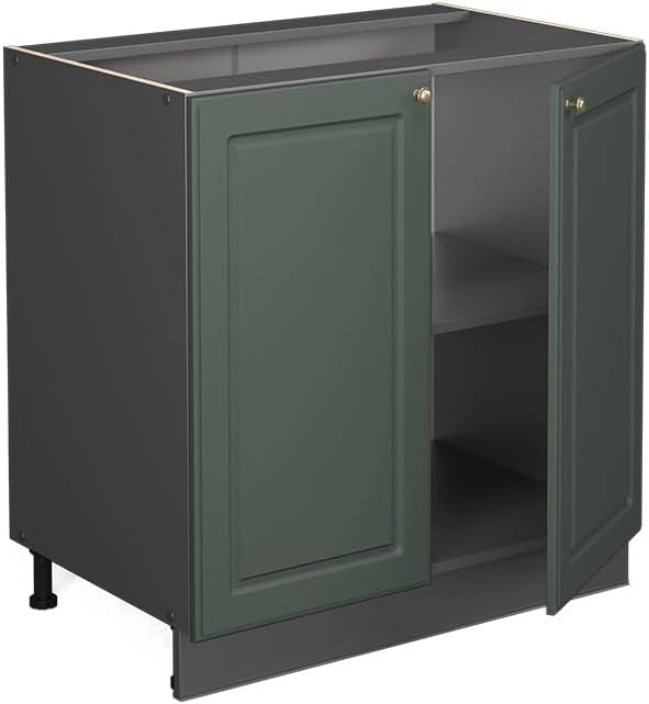 Mobile lavello cucina Fame-Line, Verde-oro Country House, 80 cm con ripiano, PL Antracite, per la combinazione con altri moduli della serie Fame-Line