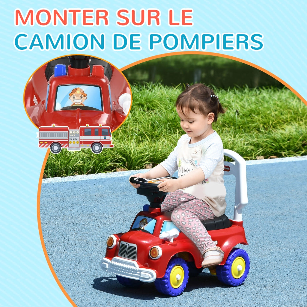 Camion dei Pompieri Portagiochi Porteur Trotteur Bambini ¨C zephmum ¨C Rosso