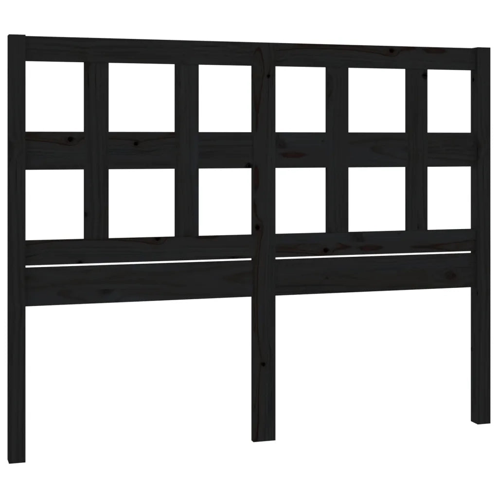 Testiera per Letto-Testata-Testiera Decorativa Nera 185,5x4x100cm in Legno Massello di Pino 851421