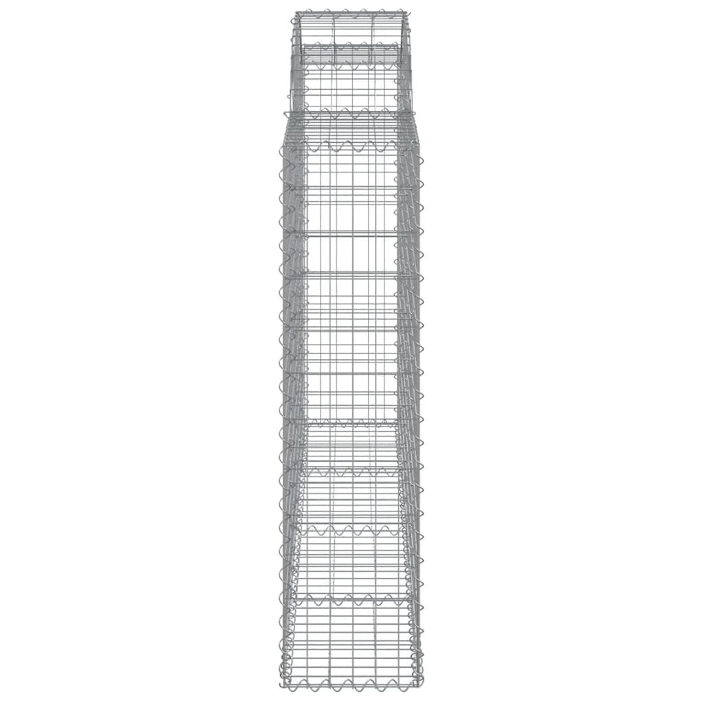 Set di 8 gabbioni ad arco per recinzione gabbia o muro di contenimento 200 x 30 x 120/140 cm ferro zincato argento 02_0041156