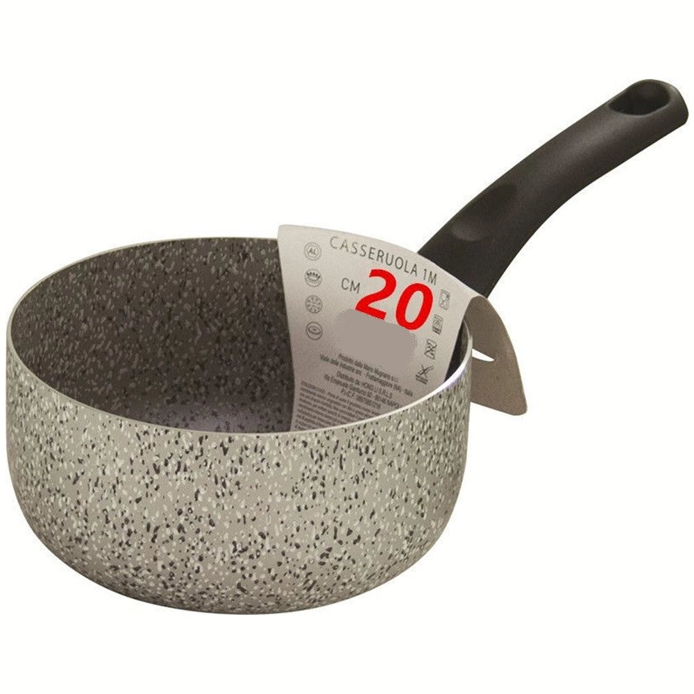 Trade Shop - Casseruola Pentolino Antiaderente Con Manico Ergonomico Da 16-20 Cm Utensile Per Cucina -