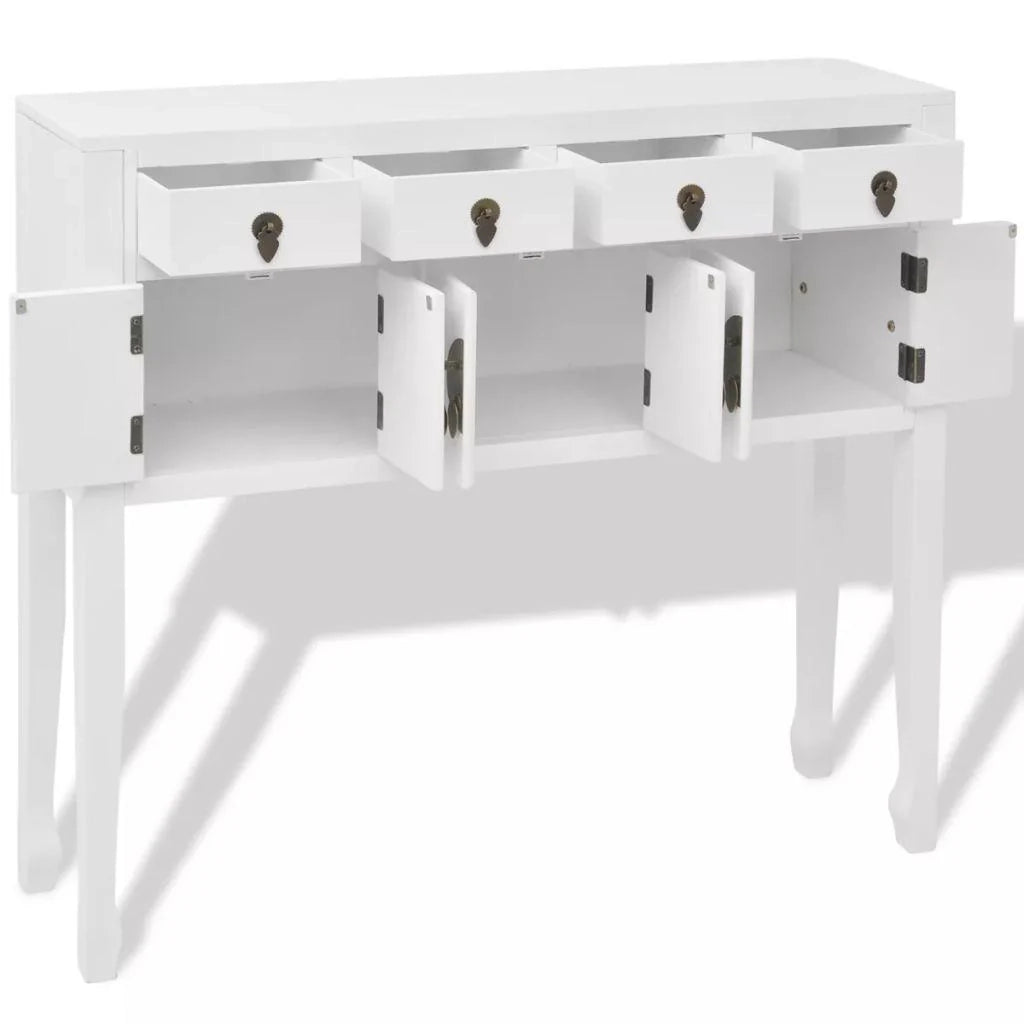Buffet credenza mobiletto consolle mobile contenitore in stile cinese legno massello bianco 4402004