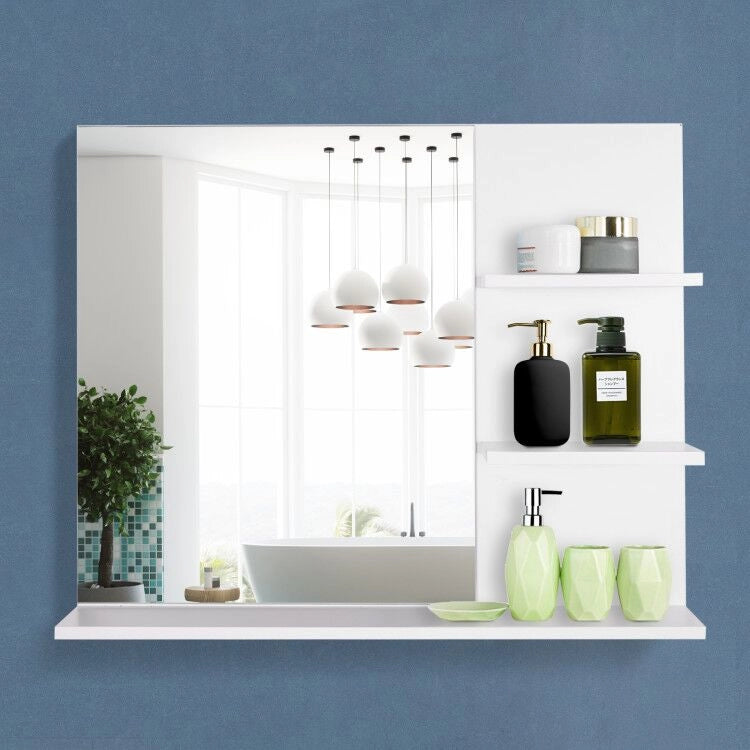Specchio per Bagno con Ripiani ¨C Minimal ¨C Bianco 60x30x MDF