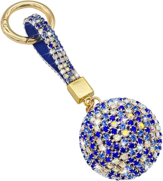 Hanger per chiavi dell'auto in blu con cristalli di strass per ragazze - Decorazioni per auto