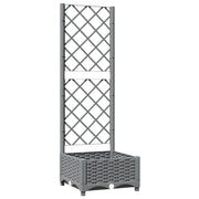 Fioriera | Cassetta per fiori | Vaso da Giardino e Graticcio Grigio Chiaro 40x40x121,5cm PP