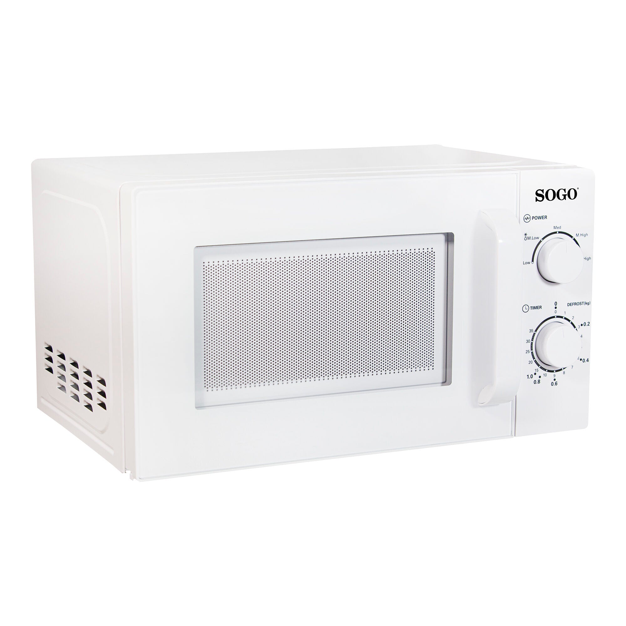 SOGO Microonde 20L Senza Grill 700W, 5 Livelli di Potenza, Timer 35 Minuti, Funzione Sbrinamento, Controllo Manuale