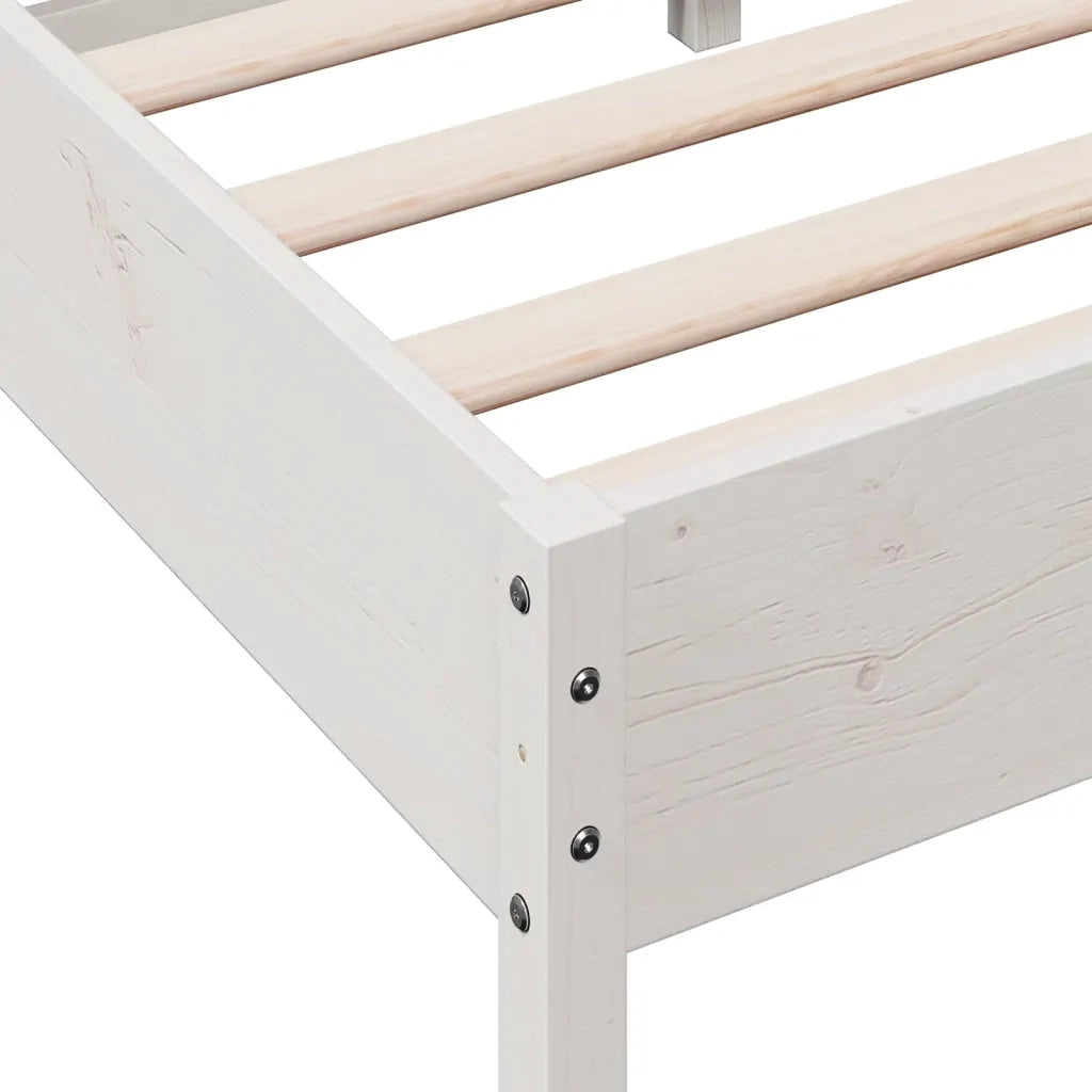 Giroletto senza Materasso Bianco 100x200 cm Legno Massello Pino 842759