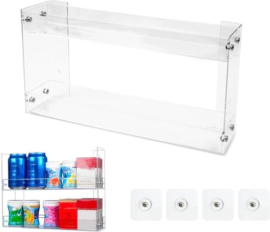 Organizzatore per porte di armadi cucina, organizzatore per armadi cucina, scatola di stoccaggio autoadesiva per fissaggio alla parete, ripiano per sottocucina, sistemi di organizzazione per armadi cucina per armadi, armadi bagno, frigorifero