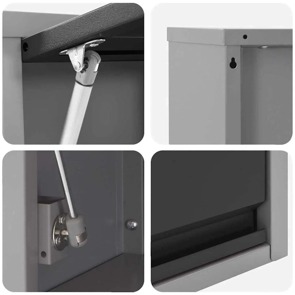 Mobiletto portautensili da interno in acciaio nero 50 x 25 x 35 cm 02_0058034