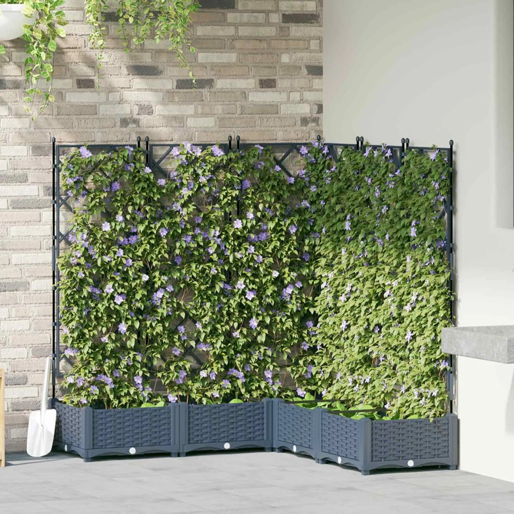 Vaso da giardino 5 pcs Grigio 120 x 120 x 125,5 cm Plastica 42002865