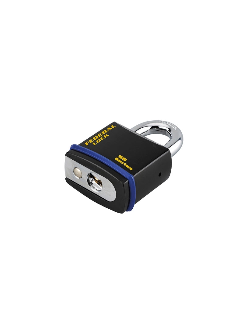 Lucchetto con chiave Federal Lock 720, acciaio, costruzione, arco in molibdeno, 54mm, 2 chiavi, nero - THIRARD