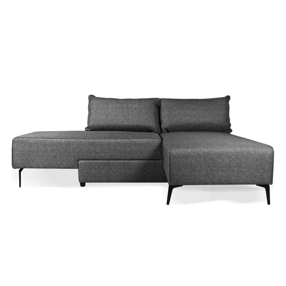 Divano 3 posti modulare con chaise longue trasformabile in letto Armada grigio 290x85x75H